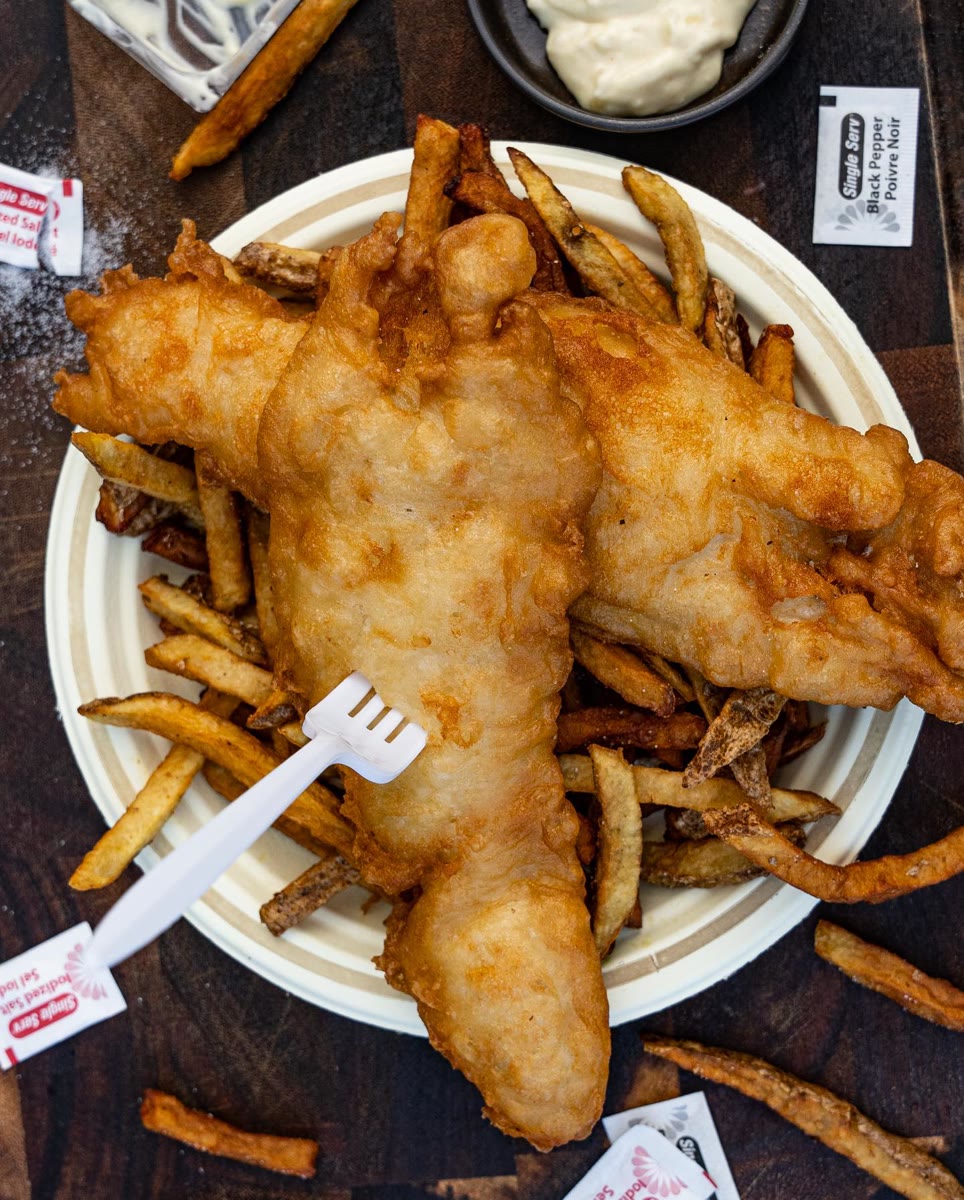Hand-battered fish and chips